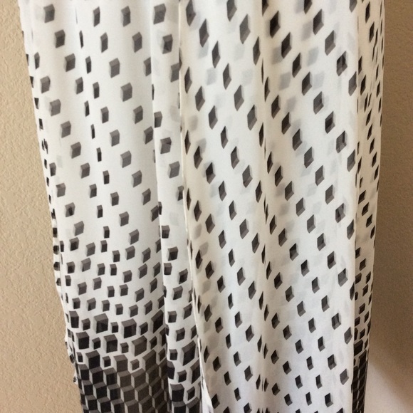 White black sleeveless dress flowing skirt dress A line dress chiffon ombré - Picture 10 of 16